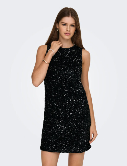 ONLY Onlanika Sl Sequins Bow Dress Wvn - Black - S