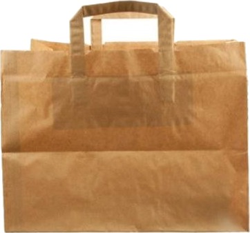 Bærepose Take Away 41 Ltr 360X315x360 Mm 110 Gr Med Hank Papir Brun,125 Stk/Krt