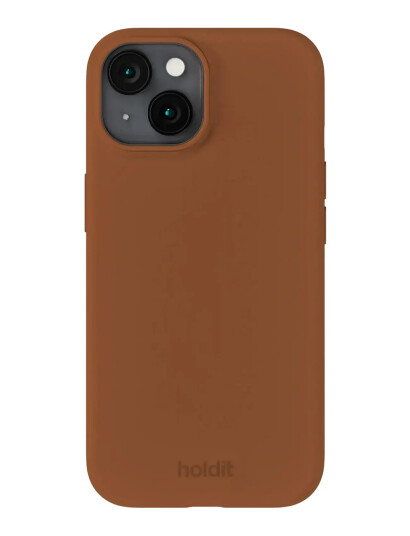 Holdit Silicone Case iPhone 15 Brown
