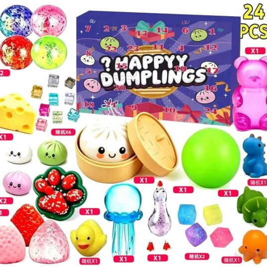 Julekalender for barn nedtelling til jul blindboksleketøy DIY rivekalender juleoverraskelsesgave   ST 82 1 Squishy Box