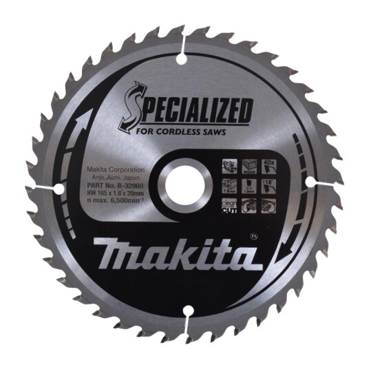 Makita Sirkelsagblad 165 X 20 Mm, 40T (For Tre)