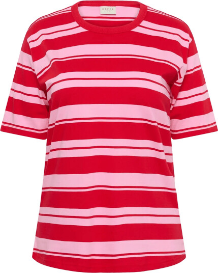 Kaffe Curve Kcwinni Multistripe T Shirt Red S