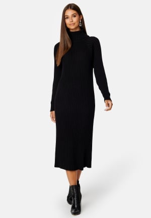Y.A.S Mavi Knit Midi Rollneck Dress Black L Y.A.S Mavi Knit Midi Rollneck Dress Black L