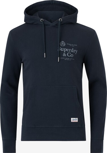 Superdry Hettegenser 1954 Company Relaxed Hood Nc Blå