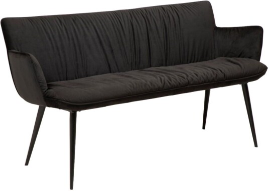 Join Dan Form benk med armlene velour svart.
