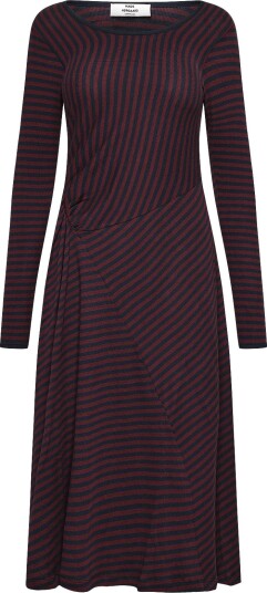 Mads Nørgaard 2X2 Cotton Stripe Severa Dress SKY CAPTAIN/WINETASTING S Mads Nørgaard 2X2 Cotton Stripe Severa Dress SKY CAPTAIN/WINETASTING S