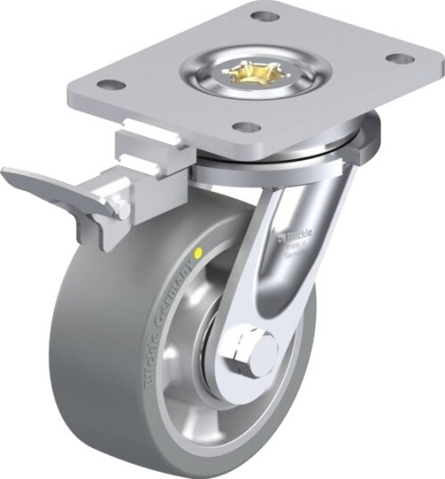 Blickle 852540 Lo-Alth 127K-As-Ri4 Styrehjul Med Brems, Hjuldiameter 125 Mm, Bæreevne (Maks.) 750 Kg, 1 Stk