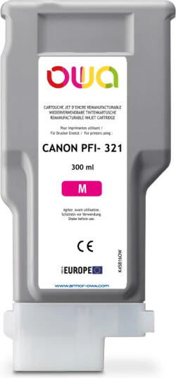 TB Blekkpatron PFI-321M Magenta (300ml), erstatter Canon 6269C001