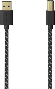 Hama 00201001 1,5 M Usb A Usb B Usb 2.0 0,48 Gbit/S Svart Sølv