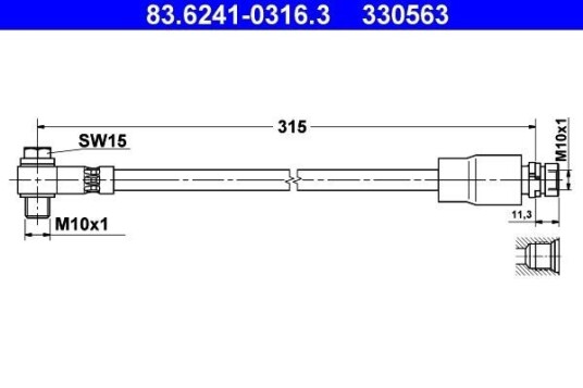 Bremseslange ATE 83.6241-0316.3 Bremseslange ATE 83.6241-0316.3