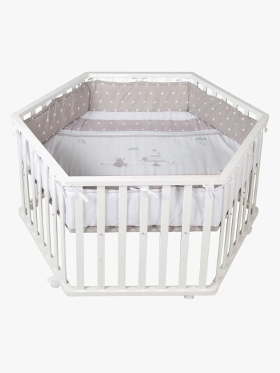 roba Playpen 6sidig hvit Indibär