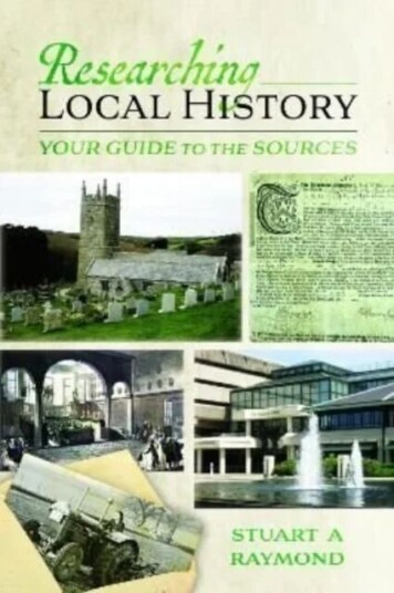 Researching Local History Av Stuart A Raymond