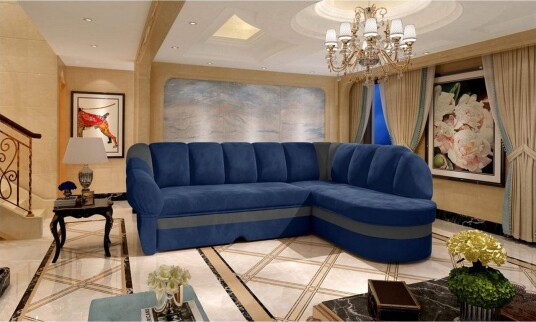 Seksjon Eltap Benano 250x85x180 cm Kronos 09 Paros 06 Mørkeblå Grå Høyre