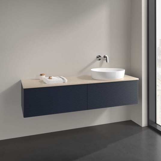Villeroy & Boch Antao Servantskap med 2 skuffer 160x50x36 cm u/lys Blå Matt/Crème