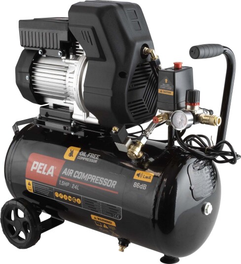 PELA Kompressor 565958 1,5 Hk, 24 l, Oljefri PELA Kompressor 565958 1,5 Hk, 24 l, Oljefri