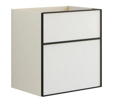 Dansani Inzo Alu-ramme Svart Servantskap med Ekstra Stor Underskuff Hvit Matt / 60cm DA-M13-8010
