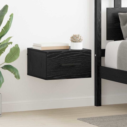 Nattbordskap Svart eik 35 x 35 x 20 cm Konstruert tre