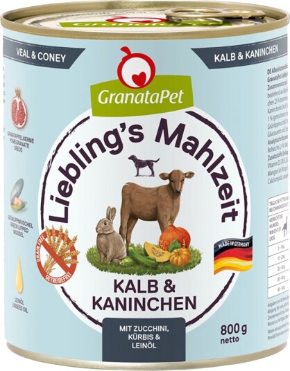 Granatapet Våtfôr Liebling'S Måltid Kalv & Kanin 6 X 800 G