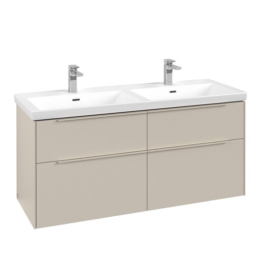 Villeroy & Boch Subway 3.0 Servantskap m/4 skuffer 1272x576x478 mm Lys Grå Matt Villeroy & Boch Subway 3.0 Servantskap m/4 skuffer 1272x576x478 mm Lys Grå Matt