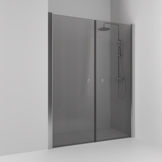 Svedbergs Skoga Dusjnisje Rett 158 cm, Alu Matt/Røykglass