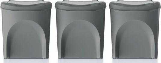 Prosperplast Sortibox Kildesorteringsbokser - 3x25L - Svart Prosperplast Sortibox Kildesorteringsbokser - 3x25L - Svart