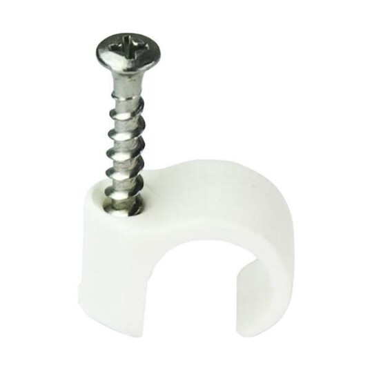 Gelia 4015041652 Skrueklips hvit, 10-pakning 18–22 mm, skruelengde 41 mm