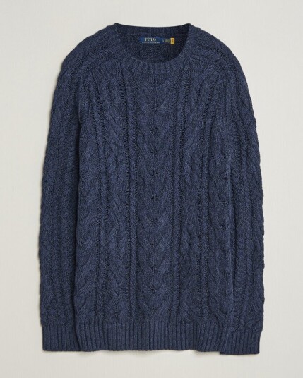 Polo Ralph Lauren Cotton Marl Sweater Pullover   Navy   S