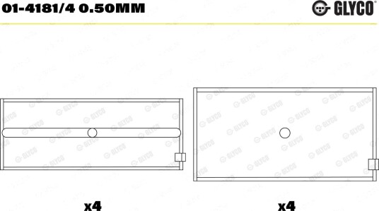Stempelstanglager GLYCO 01-4181/4 0.50mm