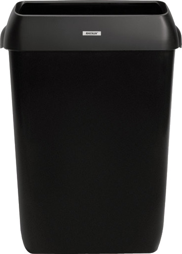 Affaldskurv Katrin 50 Ltr Med Låg Sort Til Vægophæng,Stk
