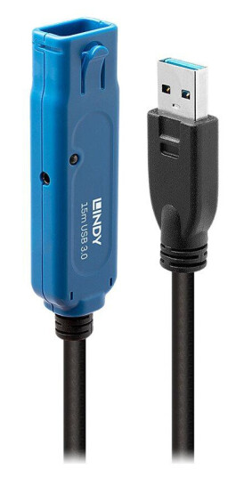 Lindy Pro USB 3.2 Gen 1 Forlengelseskabel 15 m - USB Type A Hunkjønn - Svart