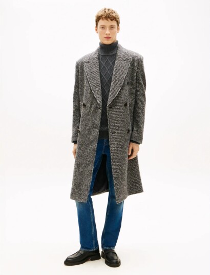 Tommy Hilfiger Dc Pattern Tweed Coat Grey XL Tommy Hilfiger Dc Pattern Tweed Coat Grey XL