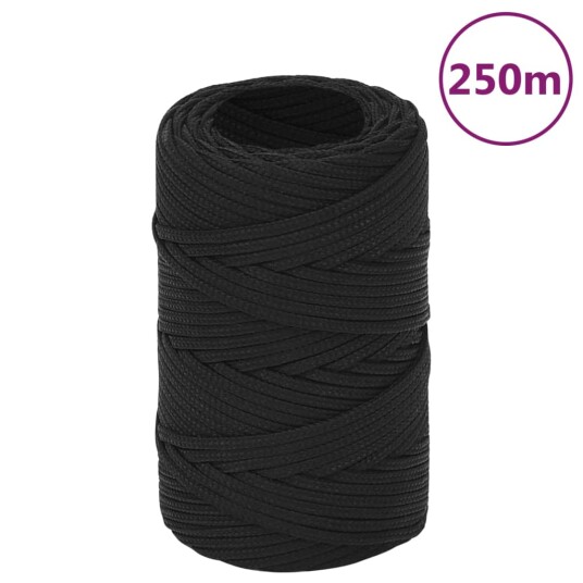 Båttau helsvart 2 mm 250 m polypropylen