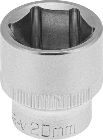 PELA Firkantfeste 562383 Pipe 3/8", 6-Kant, Kort 20 mm