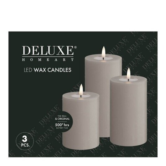 DeluxeHomeart LED kubbelys 3 stk sand