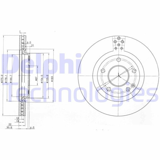 Bremseskive DELPHI BG3829 Bremseskive DELPHI BG3829