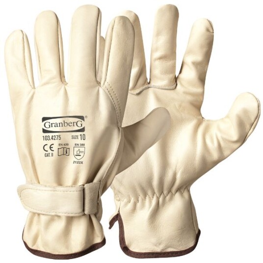 Granberg Uforede monteringshansker med borrelås, beige, 12 par, SGR-103-4275 9