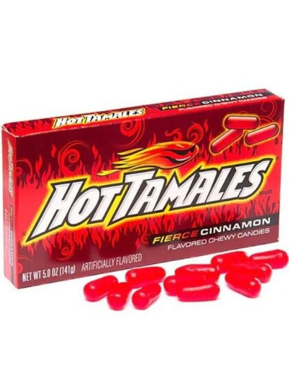 Hot Tamales Fierce Cinnamon   Godteribiter med Sterk Kanelsmak 120 gram USA Import