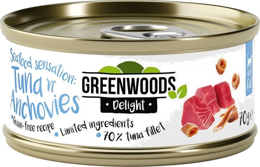 Greenwoods Våtfôr Delight Tunfiskfilet Med Ansjos 24 X 70 G Greenwoods Våtfôr Delight Tunfiskfilet Med Ansjos 24 X 70 G