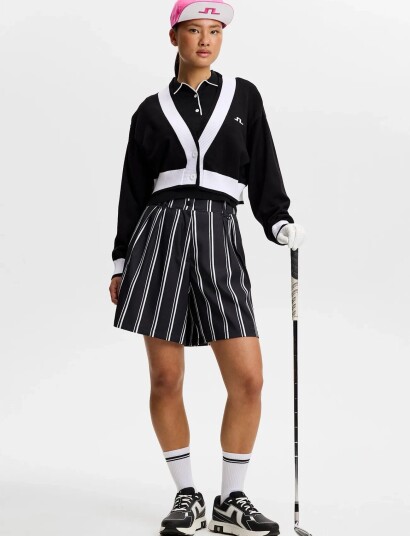 J. Lindeberg 30Y Nicole Cropped Cardigan Black L