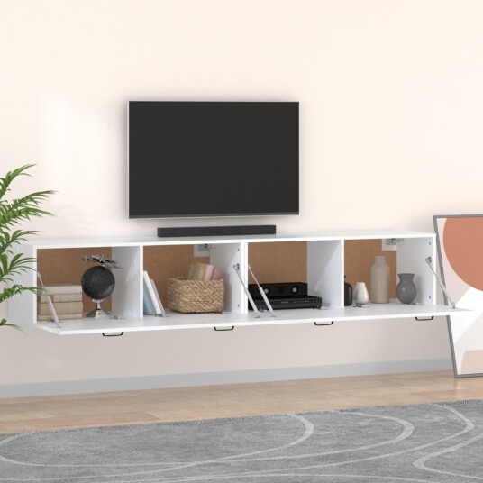 vidaXL Veggskap 2 stk hvit 100x36,5x35 cm konstruert tre