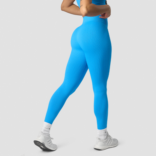 Icaniwill Ribbed Define Seamless Tights Azure Blue Blå X small