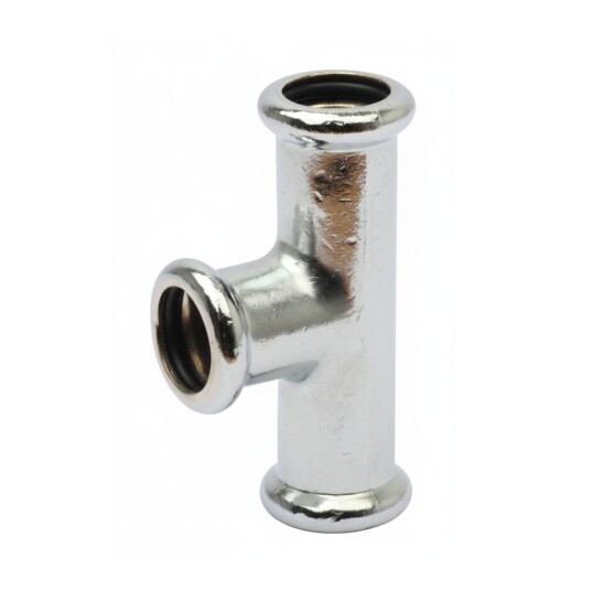 Altech CU T rør Pressfitting   Forkrommet 15x12x12mm