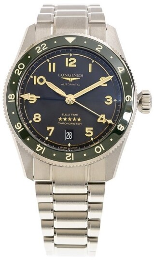 Longines Herreklokke L3.802.4.63.6 Spirit Zulu Time Sort/Stål Ø39 mm Longines Herreklokke L3.802.4.63.6 Spirit Zulu Time Sort/Stål Ø39 mm