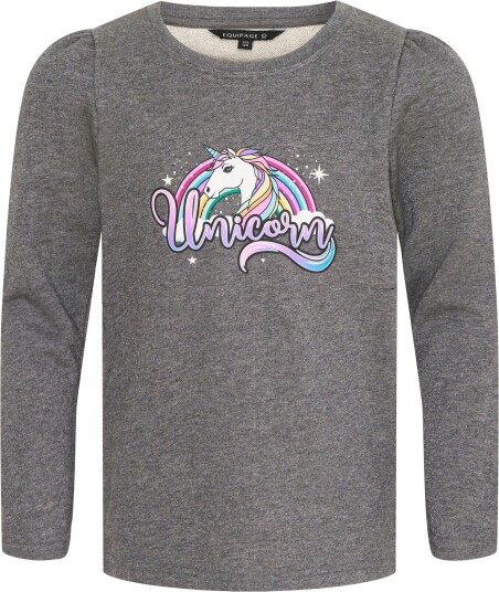 Equipage EQ KIDS Linda LS t-skjorte Dark Grey Melange (164)