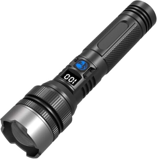 150000 lm kraftig lommelykt, USB-oppladbar, IPX7 vanntett taktisk, zoombar LED (XHP70.2), teleskopisk fokus