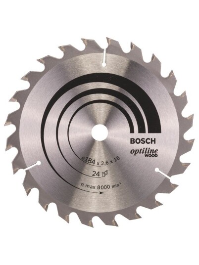 Bosch Optiline 184 mm Sirkelsagblad for Tre med 24 Tenner Bosch Optiline 184 mm Sirkelsagblad for Tre med 24 Tenner