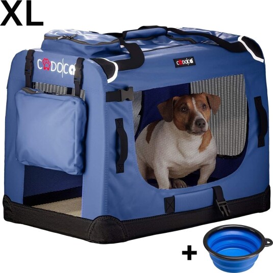 B2X Hundetransportør Xl Sammenleggbar Marineblå Netting På Sidene