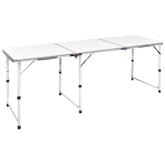 Sammenleggbart campingbord høydejusterbar aluminium 180x60cm
