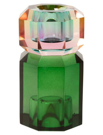 C"est Bon Crystal Candle Holder   Green   H9.5CM