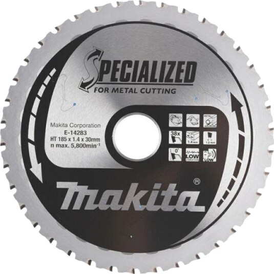 Makita E-14308 Sirkelsagblad for metall - 185x30mm, 38T (TCT) Makita E-14308 Sirkelsagblad for metall - 185x30mm, 38T (TCT)